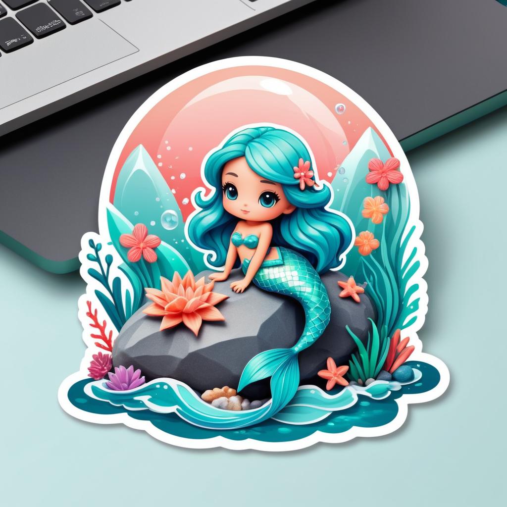 Cute Kawaii Mermaid Sticker Design