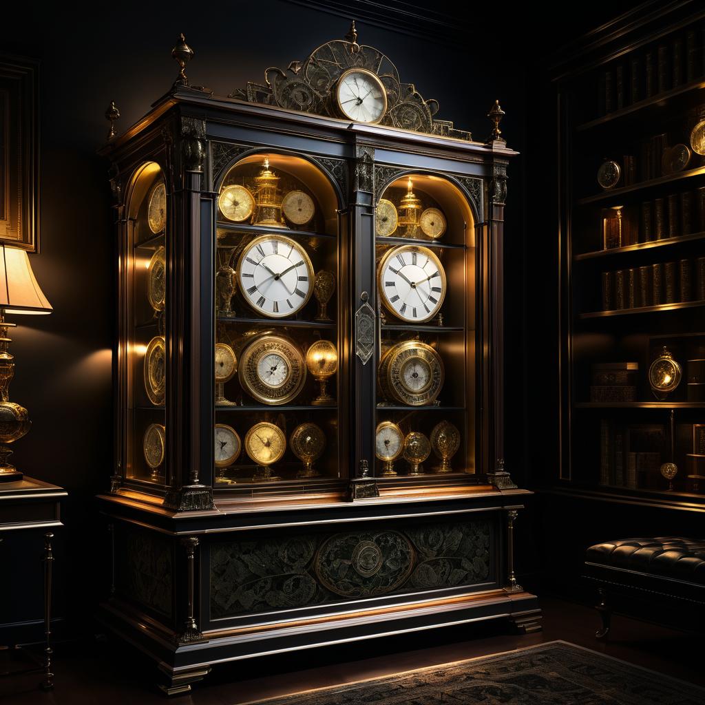 Elegantly Displayed Vintage Timepiece in Study