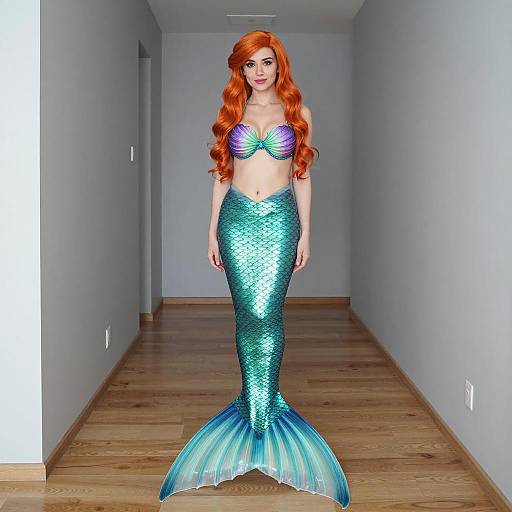 Woman in Ariel Little Mermaid Costume