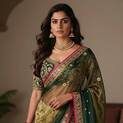 Elegant Indian Woman in Anarkali Gown