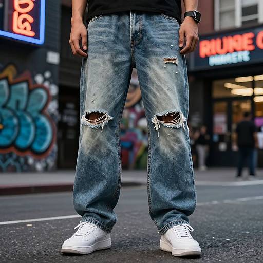 Vintage Distressed Streetwear Jeans