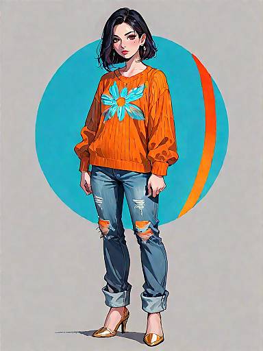 Stylish Woman in Casual Streetwear