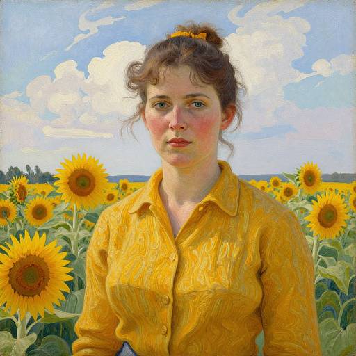 Woman in Mustard Shirt by Grant Wood