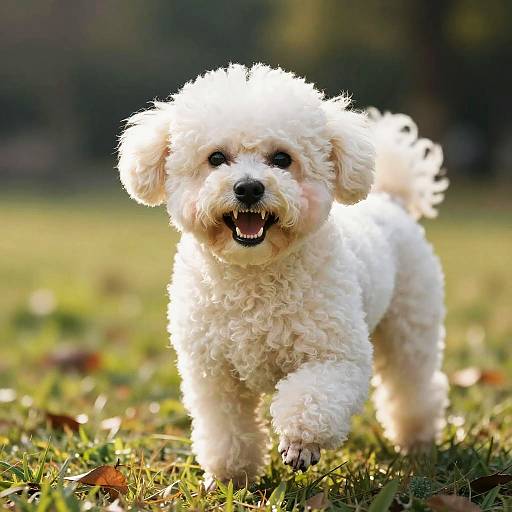Angry Bichon Frise in Sunlit Park