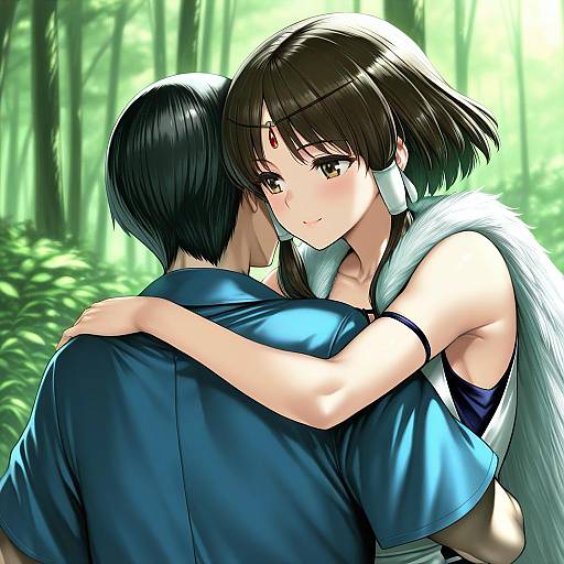 Illustration of Ashitaka, mononoke hime in the style of Takemori shintarou