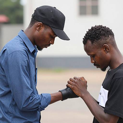 Two Black Men in Thoughtful Moment