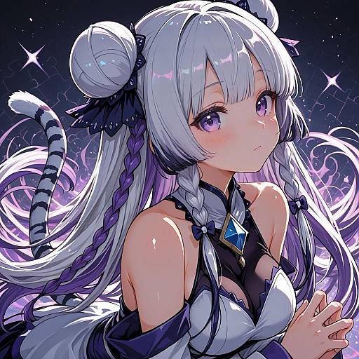 Illustration of Haku (p&d), puzzle & dragons in the style of Terada tera