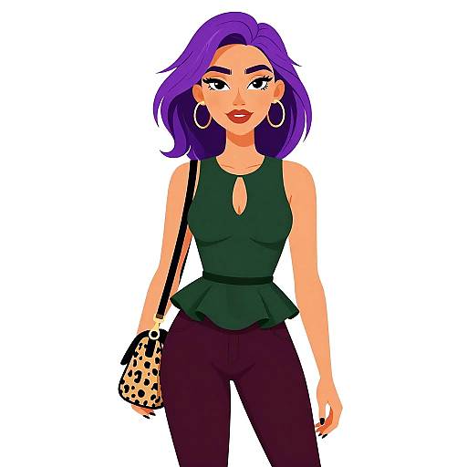 Stylish Woman in Casual Peplum Outfit