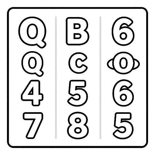 Educational Alphabet and Numbers Coloring Pages