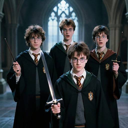 Young Wizards in Enchanted Setting