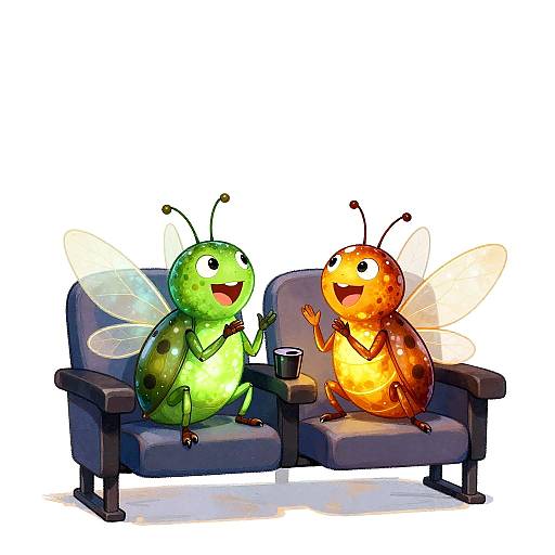 Luminous Fairy Bugs Enjoying Movie