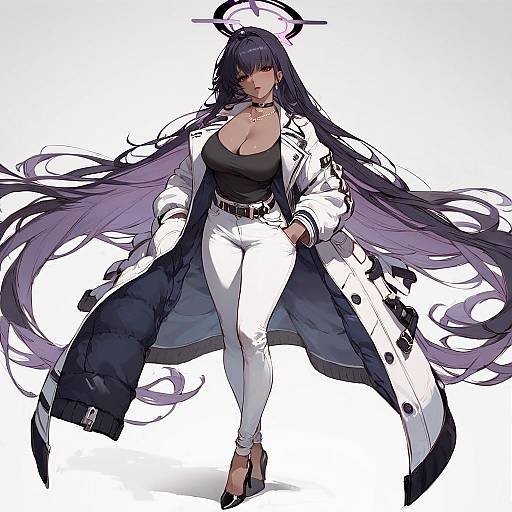 Stylish Anime Girl with Vibrant Style