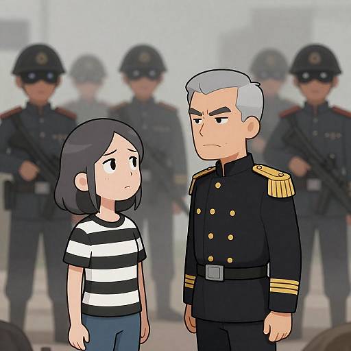 Dramatic Encounter in Foggy Atmosphere