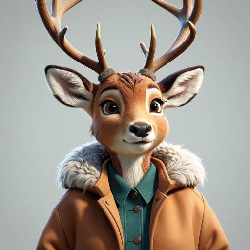 3D Furry Deer Character Concept Art