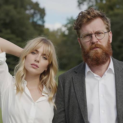 Casual Portrait of a Bearded Man and Woman
