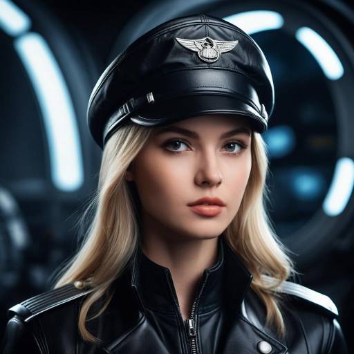 Striking Young Female Pilot Portrait Striking Young Female Pilot Portrait