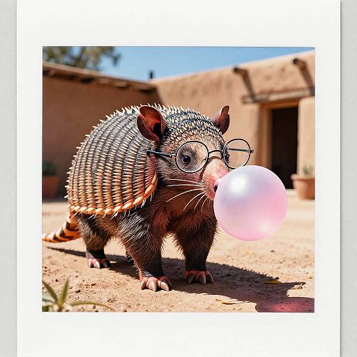 Vintage Armadillo in Southwestern Courtyard