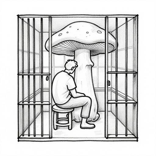 Magic Mushroom Prison Cell Drawing