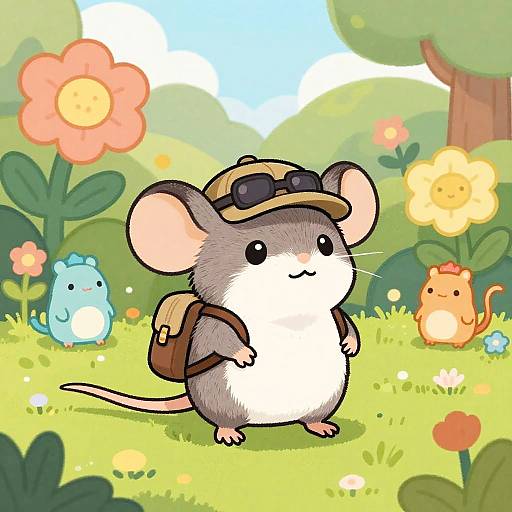 Playful Rat Explorer in Enchanted Garden
