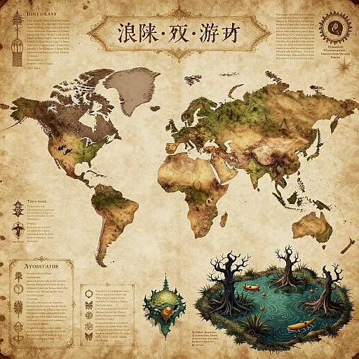 DnD Fantasy World Map Atlas Page
