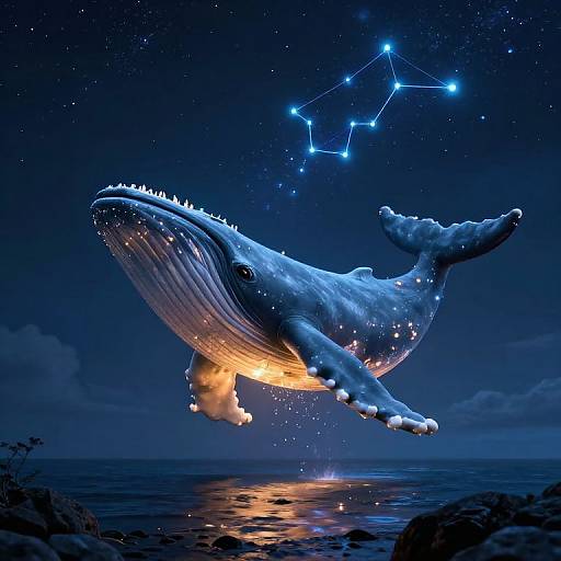 Whale Mountain with Glowing Civilization