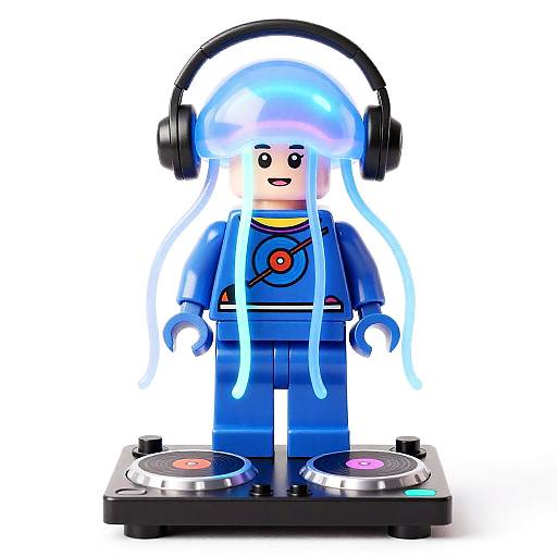 Neon Jellyfish DJ Minifigure Avatar