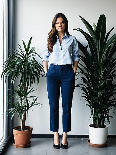 Realistic Woman in Office Attire