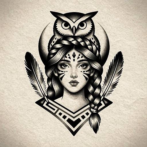 Vintage Tattoo Style Ink Illustration