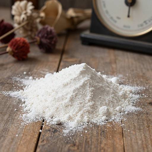 Elegant Columbian Powder with Vintage Weighing Scales