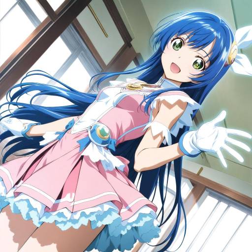 Dynamic Anime Girl in Magical Attire