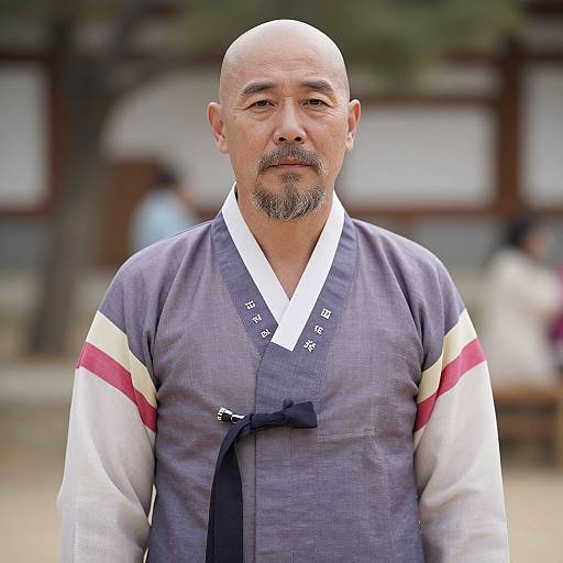 Realistic Portrait of Elderly Korean Man