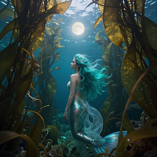 Enigmatic Mermaid Princess Underwater