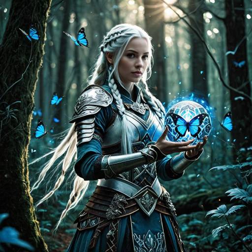 Fantasy Female Warrior with Magical Orb