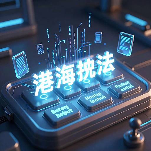 Futuristic 3D AI Control Panel