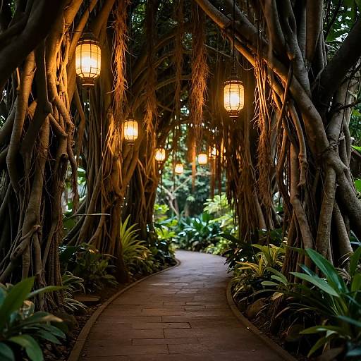 Ethereal Lanterns in Cavernous Garden