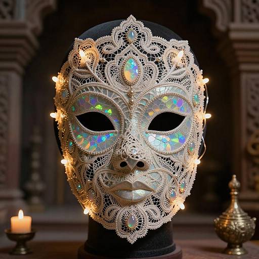 Enchanted Opal Lace Fantasy Mask