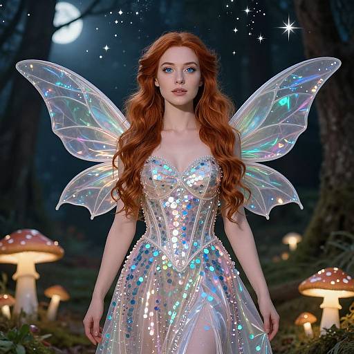Enchanted Red-Haired Fairy Portrait
