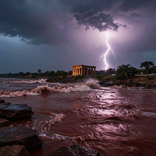 Stormy Twilight Over Blood Red Nile