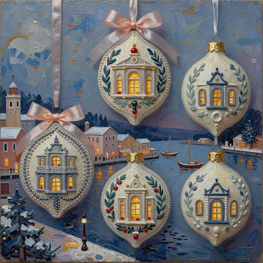 Baroque Winter Harbor Diorama Masterpiece