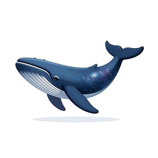 Minimalistic Galaxy Whale Illustration