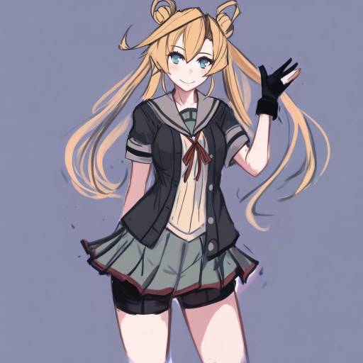 Illustration of Abukuma kai ni (kancolle), kantai collection in the style of Panties (pantsu-pirate)