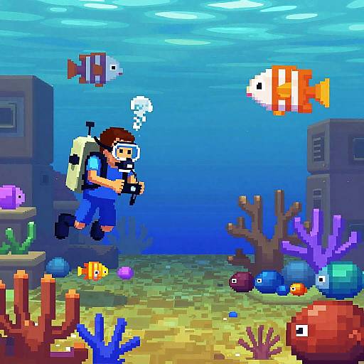 Retro PS2 Style Underwater Exploration