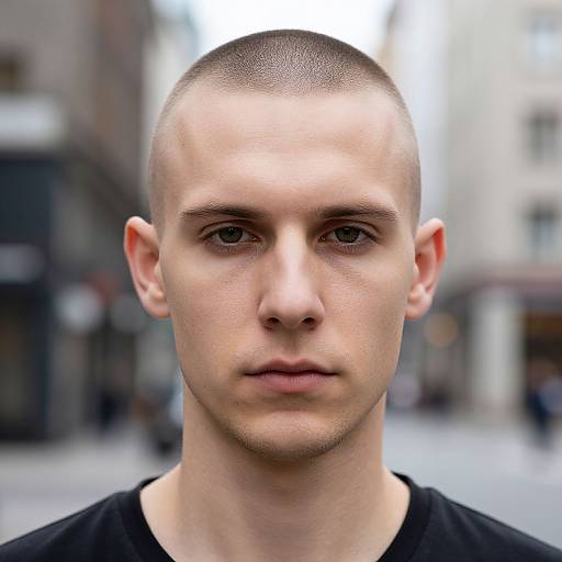 Realistic Portrait of Fit Bald Man