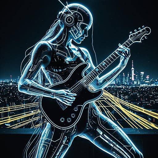 Cyberpunk Holographic Dancer Portrait