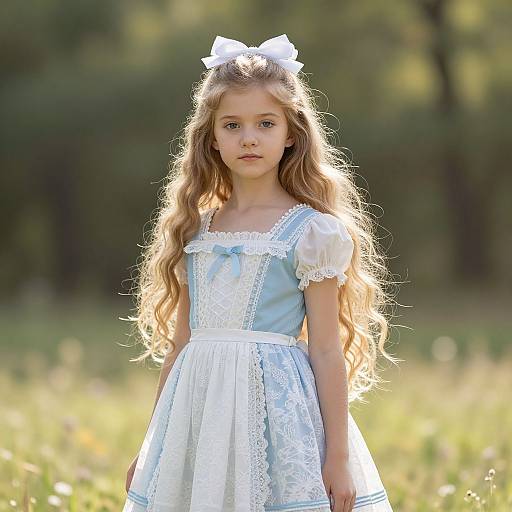 Serene Blonde Girl in Meadow