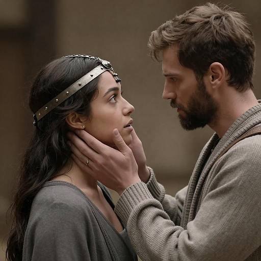 Intimate Portrait of Connection and Emotion