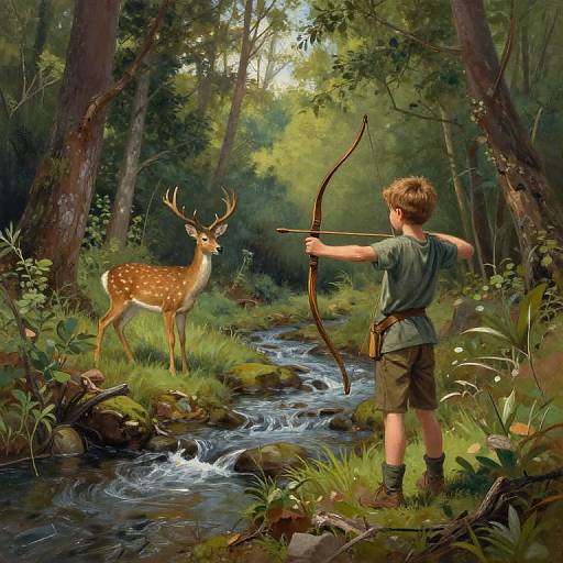 Young Archer in Enchanted Forest