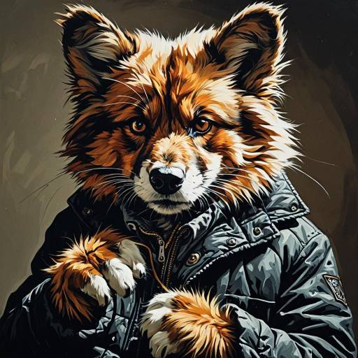 Whimsical Furry Self-Portrait Artwork