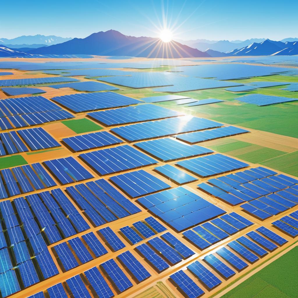 Aerial View of a Solar Farm Vector