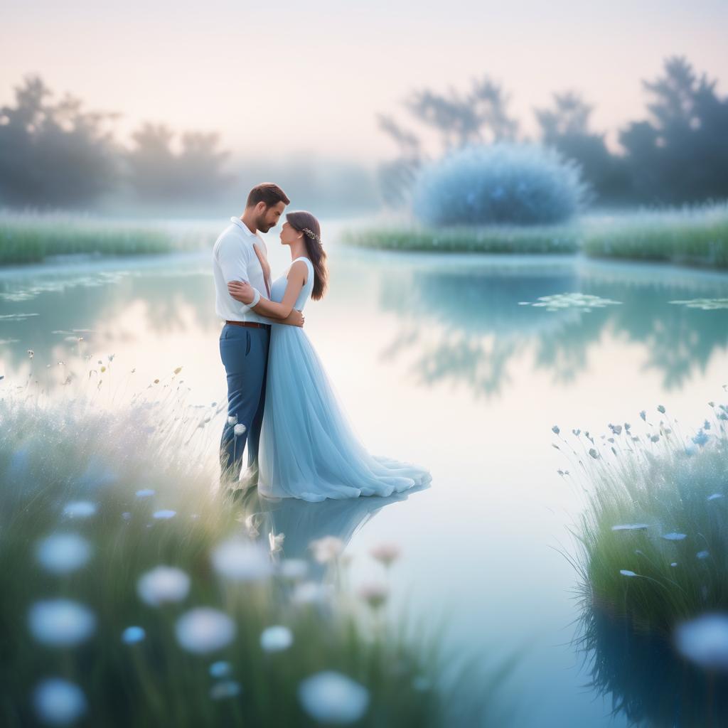 Dreamy Couple in Serene Flower Field